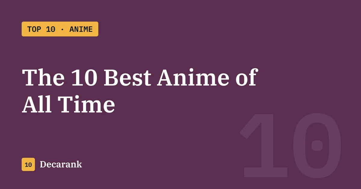 Ranking: The 10 Best Anime of All Time