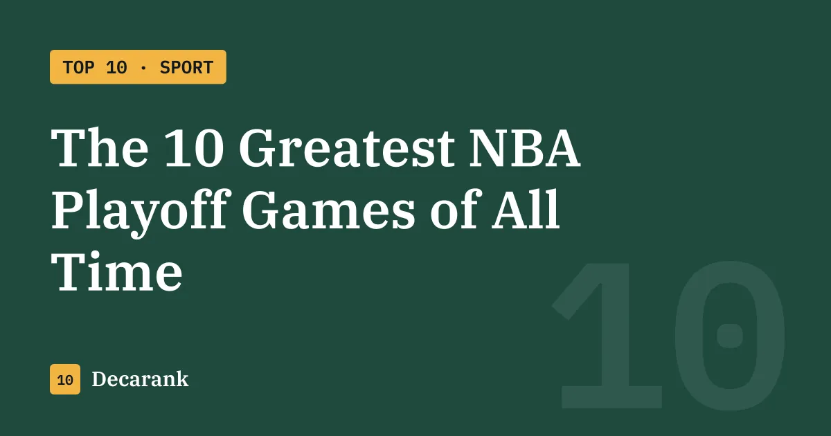 Ranking of the 10 greatest NBA playoff games
