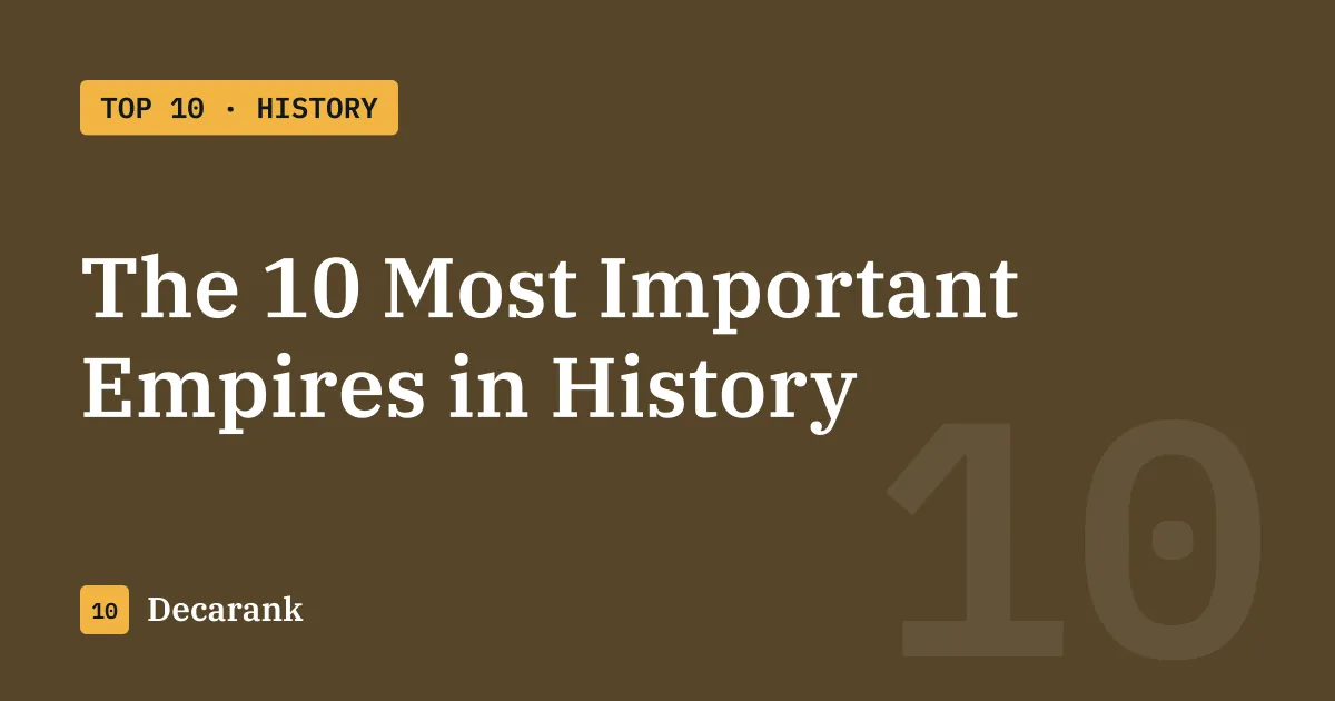 Ranking: The 10 Most Important Empires in History