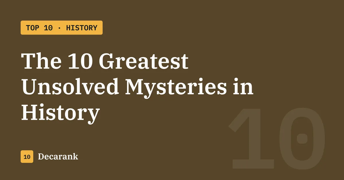 Ranking: The 10 Greatest Unsolved Mysteries in History